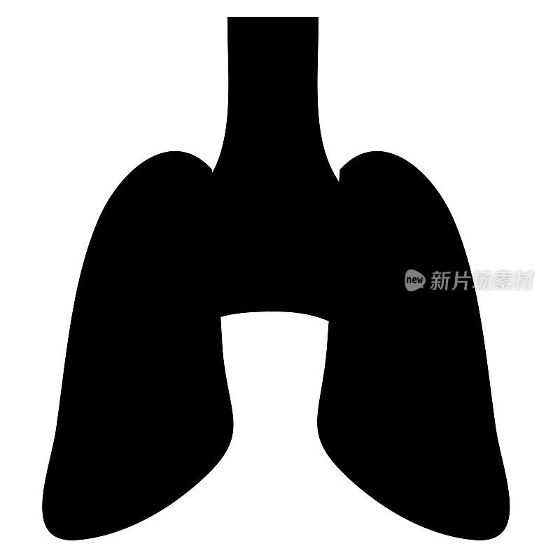 感冒和流感病毒清除肺部图标- 100%固体黑色填充